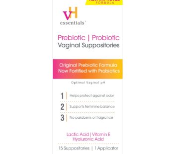 vH essentials Prebiotic PH Balanced Vaginal SuppositoriesBox, Original Version, 15 Count