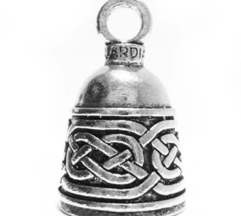 Guardian Bell Celtic Weave Good Luck Bell w/Keyring & Black Velvet Gift Bag | Motorcycle B