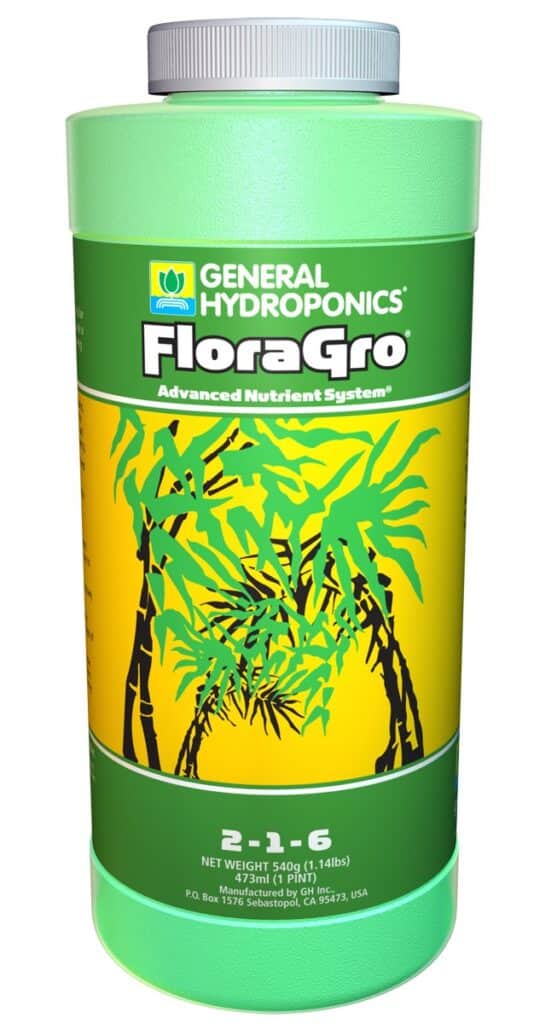 General Hydroponics FloraGro 2-1-6 Plant Food, Flora Series Advanced Nutrient System, For