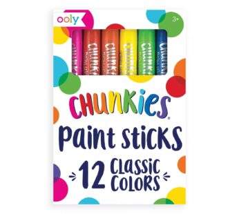 Ooly Chunkies Quick Drying Tempera Paint Sticks for Kids, Classic Colors, Set of 12 Twista