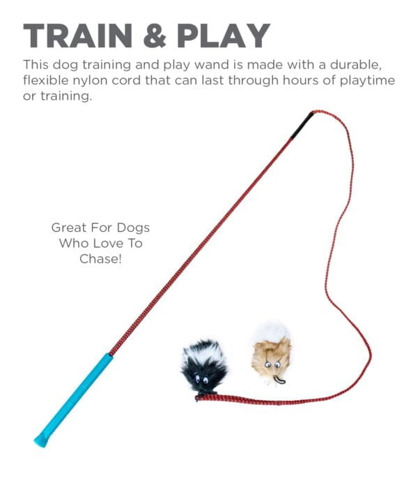 Outward Hound Tail Teaser Durable Dog Wand with Soft Plush Toys - Image 2