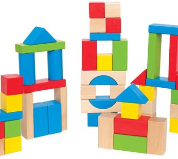 Maple Wood Kids Building Blocks by Hape | Stacking Wooden Block Educational Toy Set for To