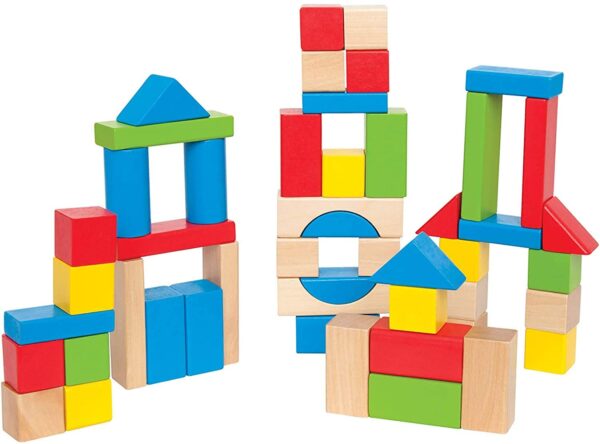 Maple Wood Kids Building Blocks by Hape | Stacking Wooden Block Educational Toy Set for To