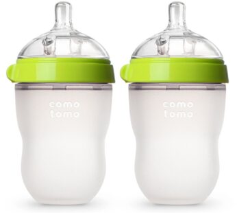 Comotomo Baby Bottle, Green, 8 oz (2 Count)