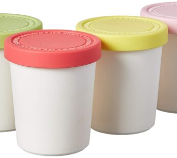 Tovolo Sweet Treat, 6 oz. Mini Tubs Set of 4, Tight-Fitting Silicone Lid, Easy Stacking Re