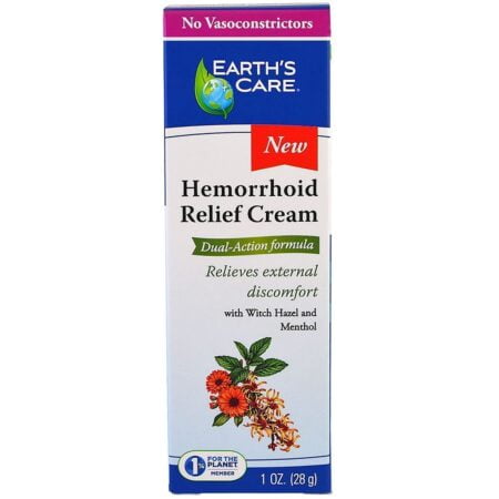 Earth's Care Hemorrhoid Cream - Treatment for Hemorrhoid Relief 1 OZ. (28 g.)
