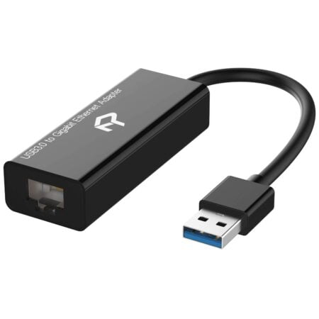 Rankie USB Network Adapter, USB 3.0 to RJ45 Gigabit Ethernet Internet Adapter (Black) - Image 2