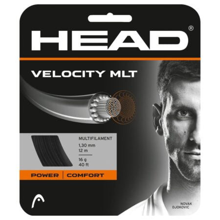 Head Velocity MLT Tennis Racket String 40' Set Multifilament Racquet String - Black, 17 Ga