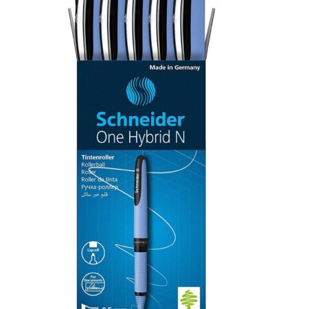 Schneider One Hybrid N Rollerball Pen, 0.5 mm Hybrid Needle Tip, Light Blue Barrel, Black - Image 2
