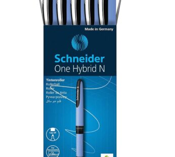 Schneider One Hybrid N Rollerball Pen, 0.5 mm Hybrid Needle Tip, Light Blue Barrel, Black