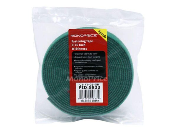 Hook & Loop Fastening Tape, 3/4-inch Wide, 5 Yards/Roll - Green - Image 3