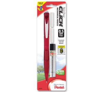 Pentel Twist Erase CLICK Automatic Pencil with 2 Eraser Refills and Lead, 0.5mm, Assorted