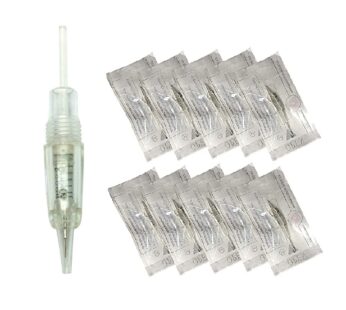Pinkiou Permanent Makeup Cartridges Round 1RL Tattoo Needles and Caps for Eyebrow Tattoo M