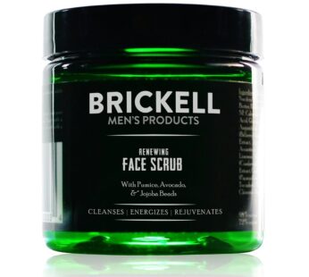 Brickell Men’s Renewing Face Scrub for Men, Natural and Organic Deep Exfoliating Facial Sc