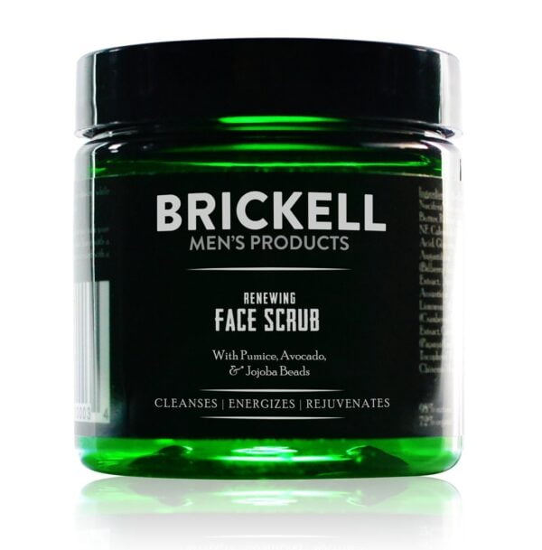 Brickell Men's Renewing Face Scrub for Men, Natural and Organic Deep Exfoliating Facial Sc