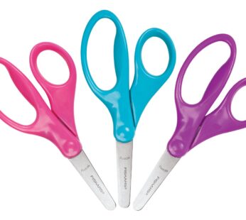 Fiskars 5 Inch Blunt Kids Scissors 3 Pack, Warm