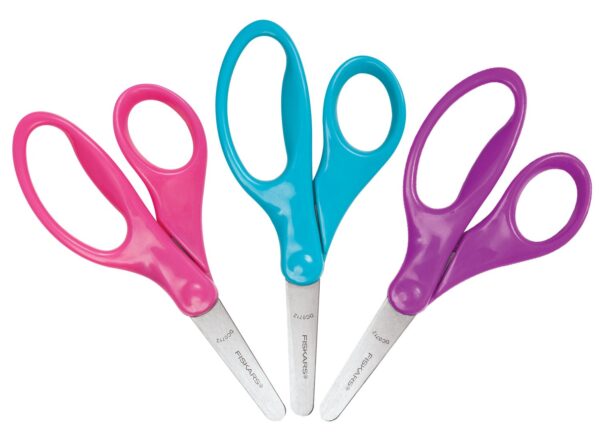 Fiskars 5 Inch Blunt Kids Scissors 3 Pack, Warm