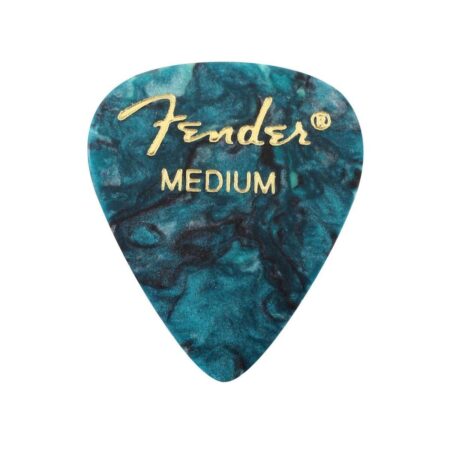 Fender Premium Celluloid Guitar Picks, 351 Shape, Ocean Turquoise, Guitar Picks Medium, Pa