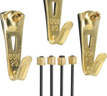 OOK 50615 Professional Picture Hangers, Art Hangers, Padded, Brass, Reusable Picture Hooks