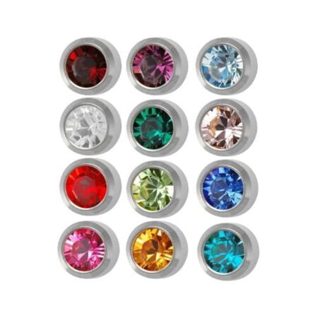 Surgical Mini 3mm Ear piercing Earrings studs 12 pair Mixed Colors White Metal