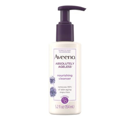 Aveeno Absolutely Ageless Nourishing Daily Facial Cleanser, Antioxidant-Rich Blackberry Ex - Image 2