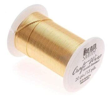 Beadsmith 20 Gauge Tarnish Resistant Copper Wire, 15 Yard/13.5m, Gold