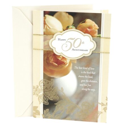 Hallmark 50th Anniversary Card (Roses) - Image 2