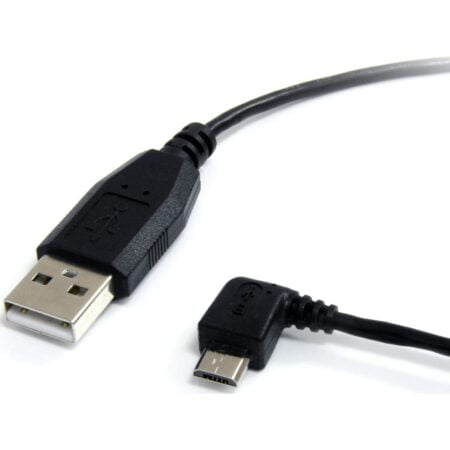 StarTech.com 1 ft. (0.3 m) USB to Micro USB Cable - USB 2.0 A to Left Angle Micro B - Blac