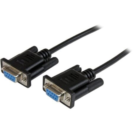 StarTech.com 2m Black DB9 RS232 Serial Null Modem Cable F/F - DB9 Female to Female - 9 pin - Image 2