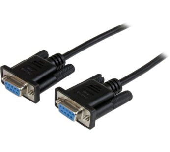 StarTech.com 2m Black DB9 RS232 Serial Null Modem Cable F/F – DB9 Female to Female – 9 pin