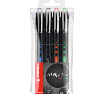 Stabilo Bionic Black Pointball Pen Fine Wallet , Set of 4 , Multicolored