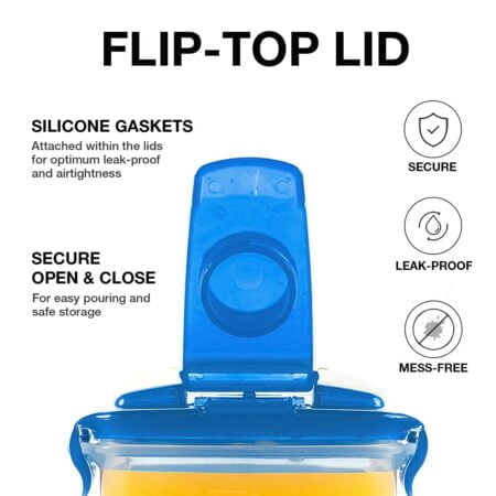 LocknLock Aqua Fridge Door Water Jug with Handle BPA Free Plastic Pitcher with Flip Top Li - Image 5