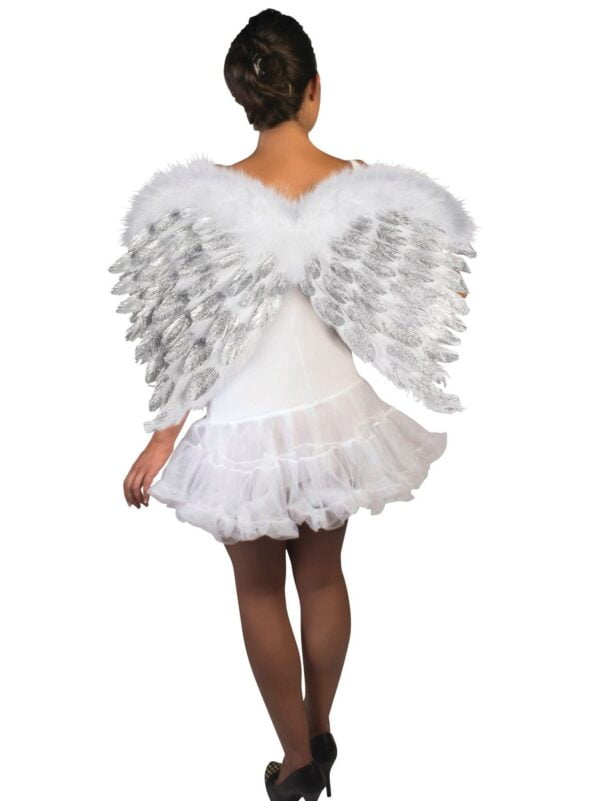 Forum Novelties Party Supplies Women's Deluxe Feather Angel Wings with Glitter, White, One