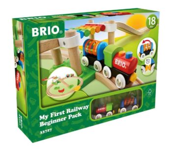 BRIO My First Railway – 33727 Beginner Pack | Engaging Wooden Toy Train Set for Toddlers A