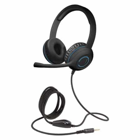 Cyber Acoustics 3.5mm Stereo Headset (AC-5002) with Noise Canceling Microphone for PCs, Ta