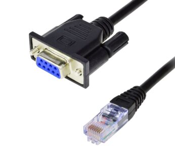 LFHUKEJI RJ45 to RS232, DB9 9-Pin Serial Port Female to RJ45 Cat5 Ethernet LAN Console 4.9