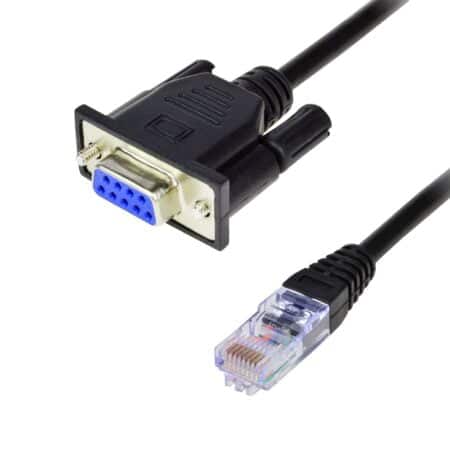 LFHUKEJI RJ45 to RS232, DB9 9-Pin Serial Port Female to RJ45 Cat5 Ethernet LAN Console 4.9