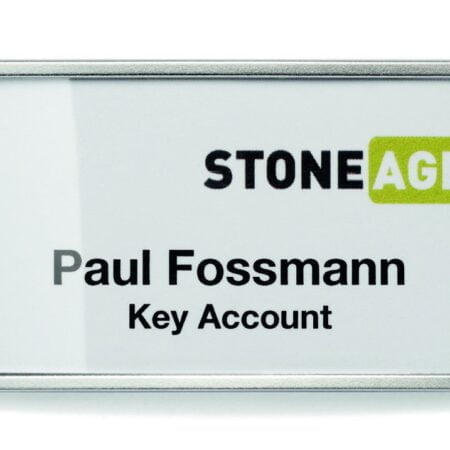 Durable Classic Magnetic Name Badge Holder, Large 1-1/4" x 2-7/8", Silver/Transparent, 10 - Image 2