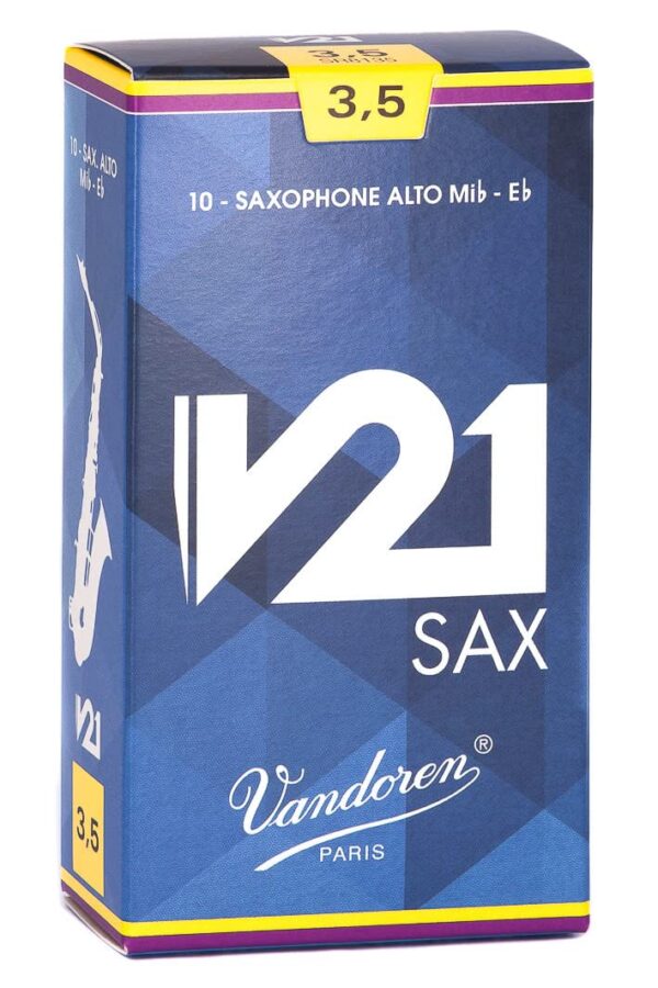 Vandoren SR8135 Alto Saxophone V21 Reeds Strength 3.5; Box of 10