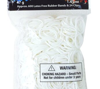 The Beadery White Wonderloom Bands, 600 RubberBand & 24 Clip