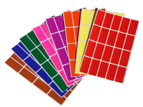 Royal Green Color Coding Labels Rectangle 1.57inch x 0.75 inch Rectangular Stickers in Red