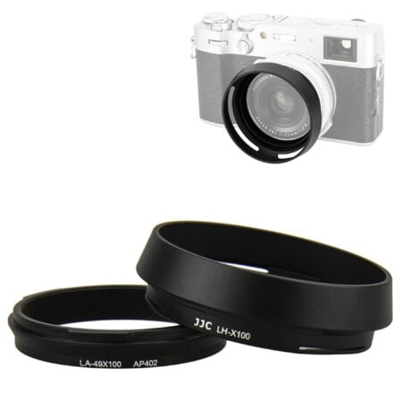 JJC Metal Lens Hood Shade Protector with 49mm Filter Adapter Ring for Fujifilm X100VI X100 - Image 2