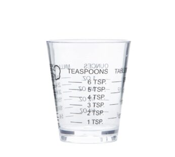 Chef Craft Classic Plastic Shot Glass Measurer, 1 ounce teaspoon/tablespoon, Clear