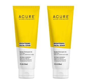 Acure Organics Brightening Facial Scrub, 4 fl. oz, Pack of 2