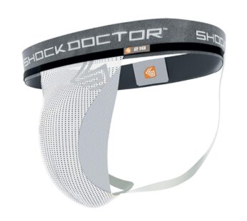 Shock Doctor Athletic Supporter Jockstrap with Cup Pocket, Youth & Adult White Small