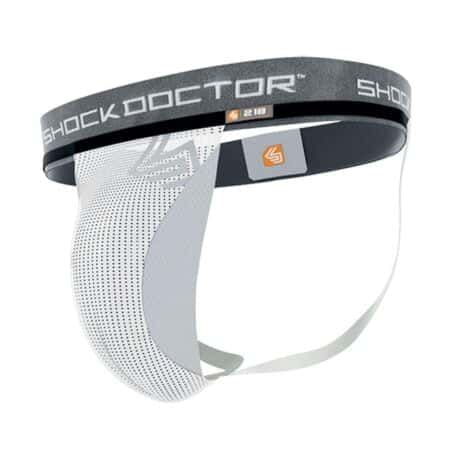 Shock Doctor Athletic Supporter Jockstrap with Cup Pocket, Youth & Adult White Small