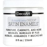 DecoArt Satin Enamels Acrylic Paint, 8 fl. oz. Jar, Pure White (Pack of 1) - Image 2