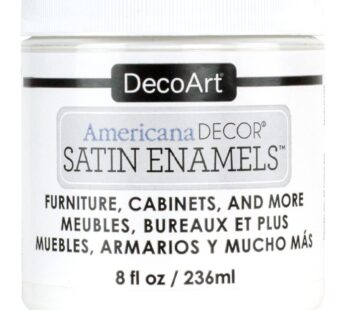 DecoArt Satin Enamels Acrylic Paint, 8 fl. oz. Jar, Pure White (Pack of 1)