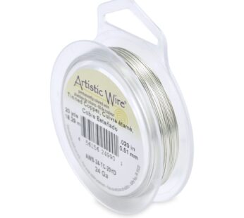 Artistic Wire, 24 Gauge Tarnish Resistant Tinned Copper Craft Jewelry Wrapping Wire, Silve