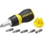 STANLEY Multi Screwdriver, Stubby Ratcheting, Including 6 Interchangeable Bits (66-358)